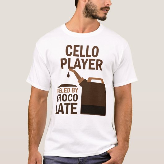 Cello-Spieler-(lustige) Schokolade T-Shirt (Vorderseite)