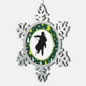 Cello-Spieler-Orchester-Musik Schneeflocken Zinn-Ornament (Rechts)