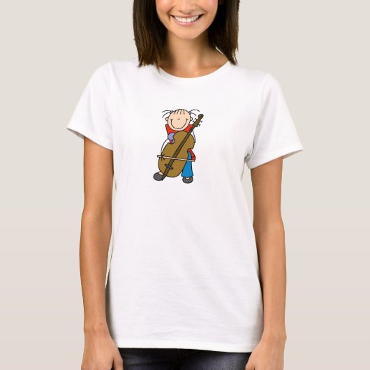Cello-Spieler-Strichmännchen-Shirt T-Shirt (Vorderseite)