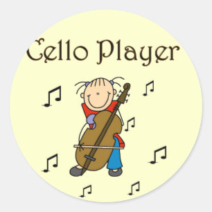 Cello-Spieler-T-Shirts und Geschenke Runder Aufkleber