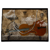 Cello Steampunk Große Geschenktüte (Vorderseite)