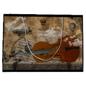 Cello Steampunk Große Geschenktüte (Rückseite)