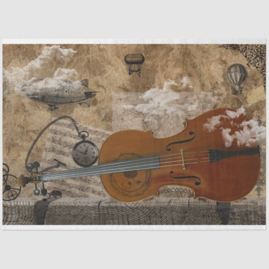 Cello Steampunk Suite Seidenpapier (Vorderseite)