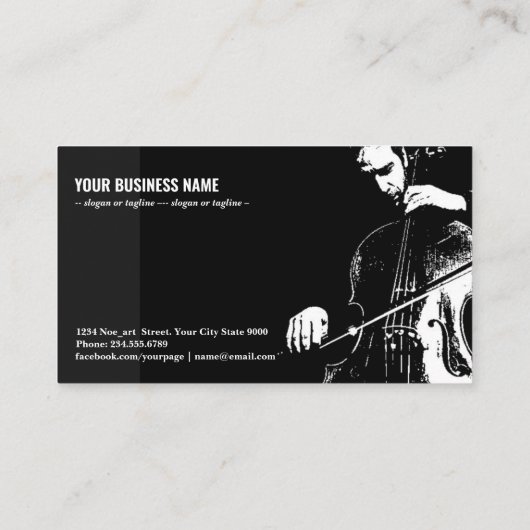 Cello-Streichinstrument Visitenkarte (Rückseite)