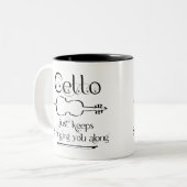 Cello String Along Zweifarbige Tasse (Vorderseite Links)