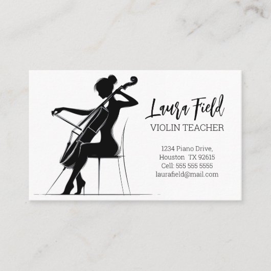Cello Teacher Visitenkarte (Vorderseite)