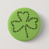 Cello Text-Kleeblatt Button (Vorderseite)