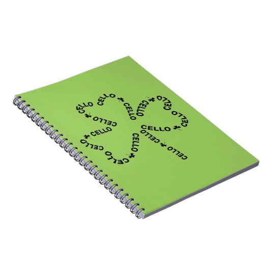 Cello Text-Kleeblatt Notizblock (Rechte Seite)