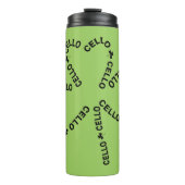 Cello Text-Kleeblatt Thermosbecher (Vorderseite)