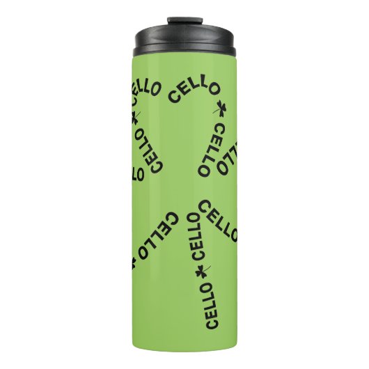 Cello-Text-Shamrock Thermosbecher (Vorderseite)