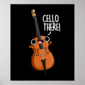 Cello There Funny Music Pub Dark BG Poster (Vorne)