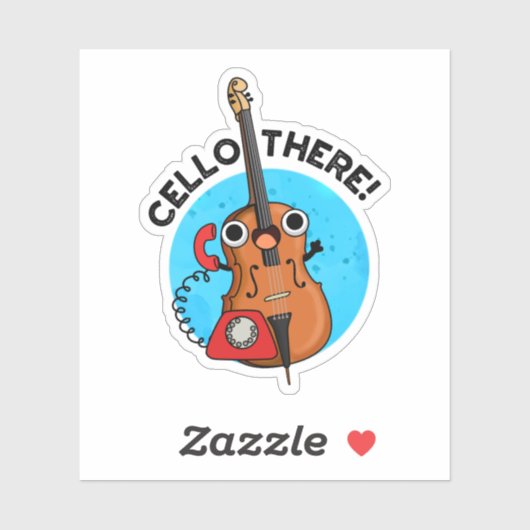 Cello There Funny Telefone Pub Aufkleber (Blatt)