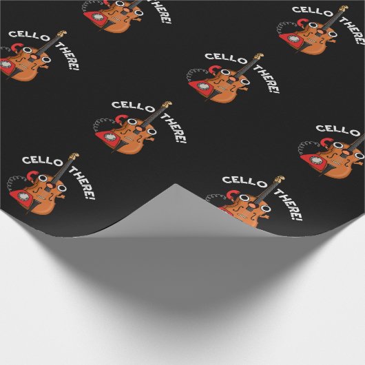 Cello There Funny Telefone Pun Dark BG Geschenkpapier (Ecke)