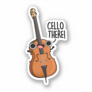 Cello There Niedlich Music Pub Aufkleber