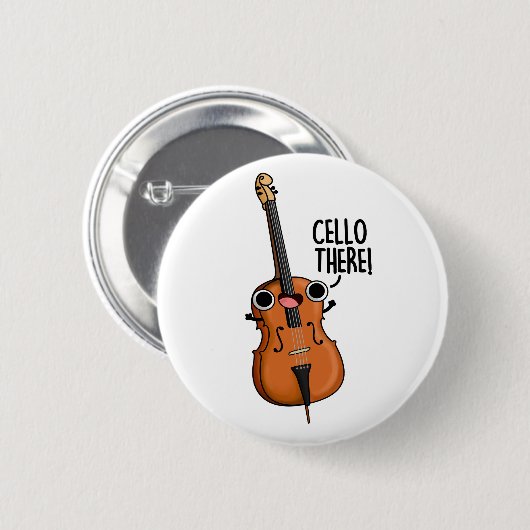 Cello There Niedlich Music Pub Button (Vorne & Hinten)