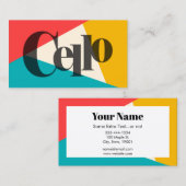 Cello Tri Colour - Türkis Coral Gold Visitenkarte (Vorne/Hinten)