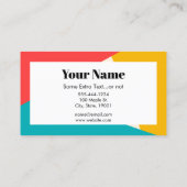 Cello Tri Colour - Türkis Coral Gold Visitenkarte (Rückseite)