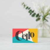 Cello Tri Colour - Türkis Coral Gold Visitenkarte (Stehend Vorderseite)