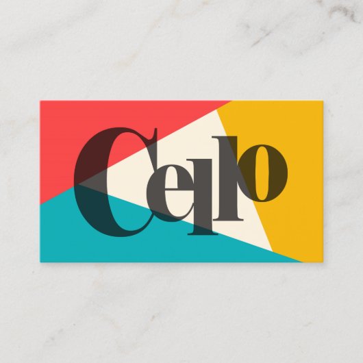Cello Tri Colour - Türkis Coral Gold Visitenkarte (Vorderseite)