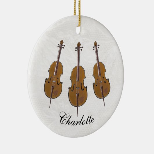Cello Trio personalisiert Keramik Ornament (Rechts)