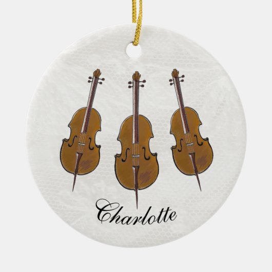 Cello Trio personalisiert Keramik Ornament (Vorne)