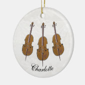 Cello Trio personalisiert Keramik Ornament (Links)