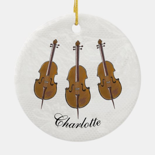 Cello Trio personalisiert Keramik Ornament (Hinten)