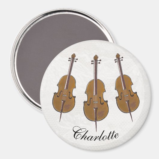 Cello Trio personalisiert Magnet (Vorderseite/Rückseite)