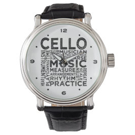 Cello Typografie Armbanduhr