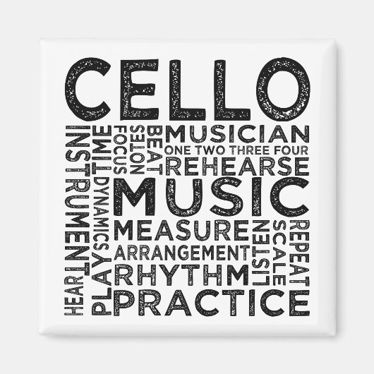 Cello Typografie Magnet (Vorne)
