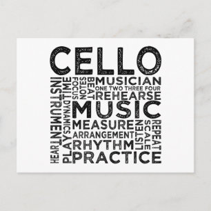 Cello Typografie Postkarte