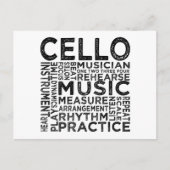 Cello Typografie Postkarte (Vorderseite)
