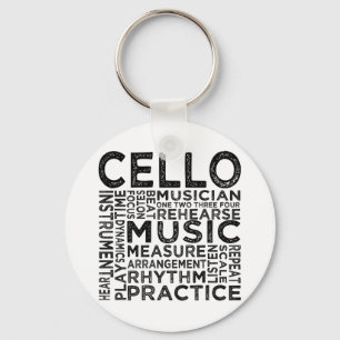 Cello Typografie Schlüsselanhänger