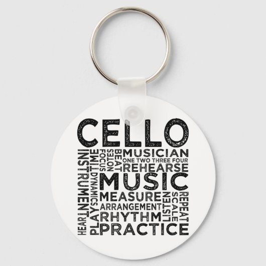 Cello Typografie Schlüsselanhänger (Vorderseite)