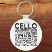 Cello Typografie Schlüsselanhänger (Vorderseite)