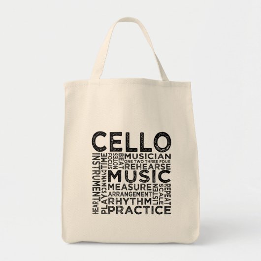 Cello Typografie Tragetasche (Vorne)