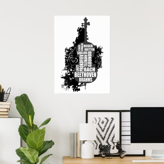 Cello und Komponisten Poster (Heimbüro)