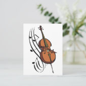 Cello und Musik Postkarte (Stehend Vorderseite)