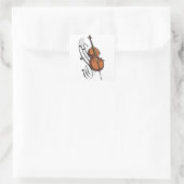 Cello und Musik Quadratischer Aufkleber (Tasche)