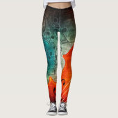 Cello und Musiknoten Leggings (Vorderseite)