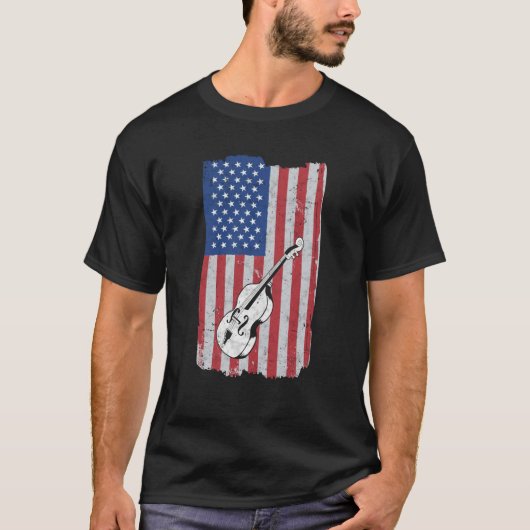 Cello USA Flag Cello Player Cellist T-Shirt (Vorderseite)
