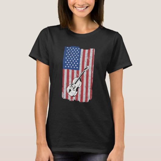 Cello USA Flag Cello Player Cellist T-Shirt (Vorderseite)