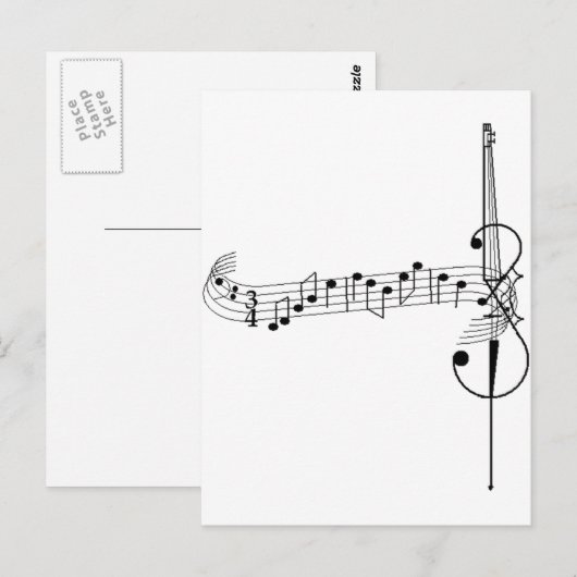 Cello Waltz Postkarte (Vorne/Hinten)