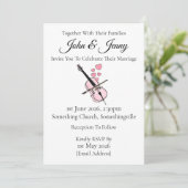 Cello Wedding Invitation Cellist String Musicians Einladung (Stehend Vorderseite)
