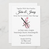 Cello Wedding Invitation Cellist String Musicians Einladung (Vorne/Hinten)