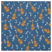Cello Weihnachtsmannmütze Musiknoten Stoff (Muster)