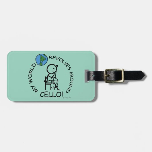 Cello - Weltumdrehungen Gepäckanhänger (Vorderseite horizontal)