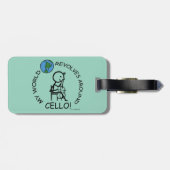 Cello - Weltumdrehungen Gepäckanhänger (Rückseite horizontal)