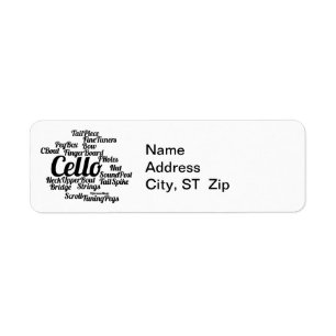 Cello Word Wolke Schwarzer Text