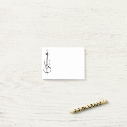 Cello Zeichnend Post-it Klebezettel (Auf Schreibtisch)